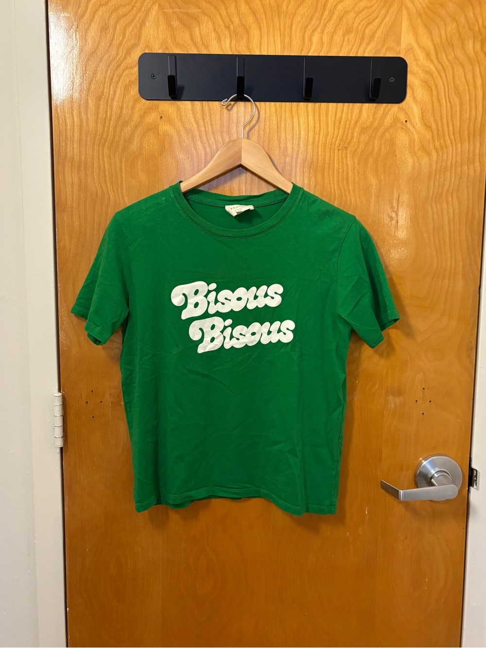 Sezane Bisous Bisous Green tshirt
